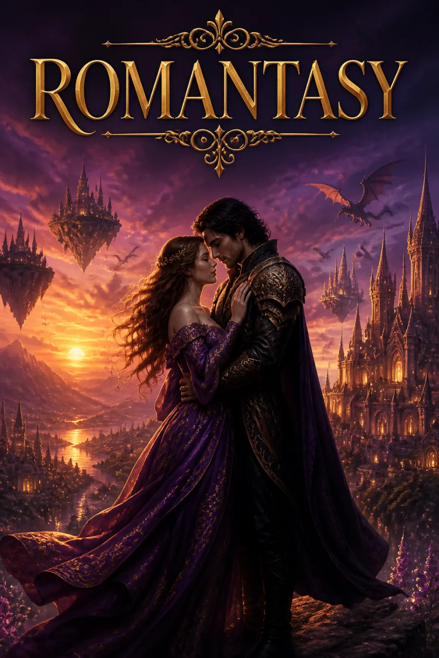 Romantasy book category cover